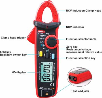 Unit Ut210E 600V 100A Mini Dijital Pensampermetre