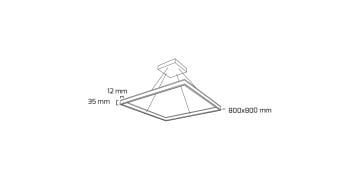 Goya 78 Watt Samsung Ledli Dekoratif Sarkıt Kare Linear Aydınlatma 80CM GY 8212-80