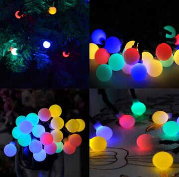 Animasyonlu Top Yılbaşı Ağacı Süsü Rgb 5 Metre 28 Toplu Siyah Kablo SNC-208