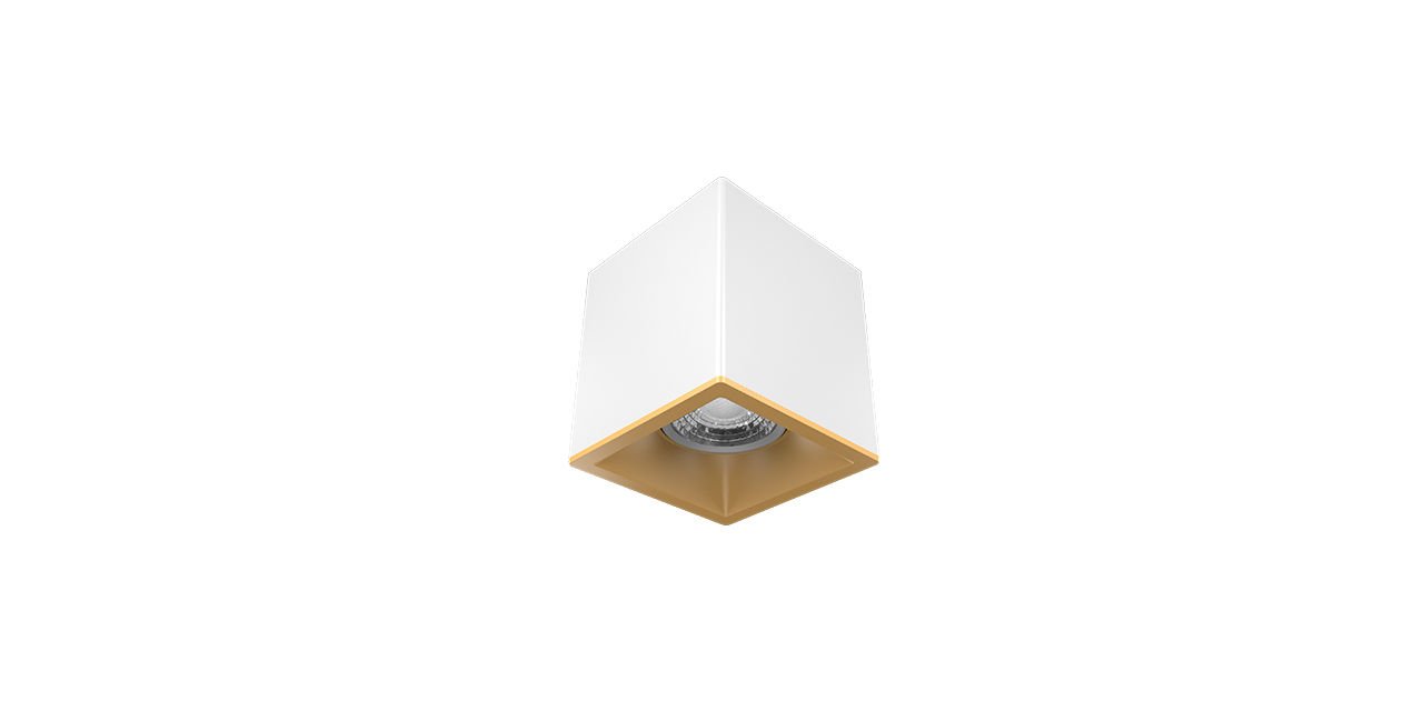 Goya 8 Watt 11x9 Kare Kasa Samsung Ledli Spot Armatür GY 1861-8 4000K (Natural Işık) - Beyaz - Gold - Dimli