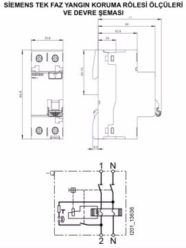 Siemens 2x40A 300mA Yangın Koruma Rölesi 5SV5614-6