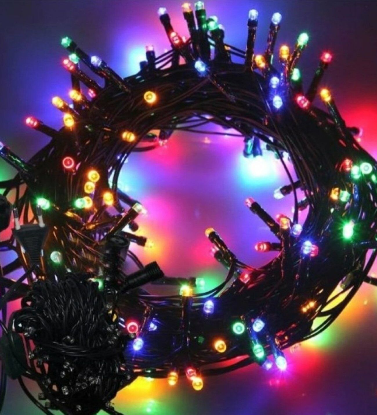 Animasyonlu Rgb Yılbaşı Ağacı Süsü 10 Metre 100 Ledli Siyah Kablolu Fiş Tipi SNC-209