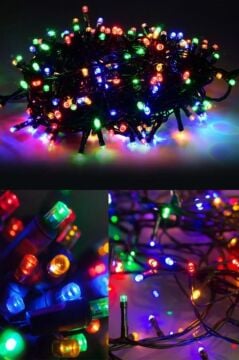 Animasyonlu Rgb Yılbaşı Ağacı Süsü 10 Metre 100 Ledli Siyah Kablolu Fiş Tipi SNC-209