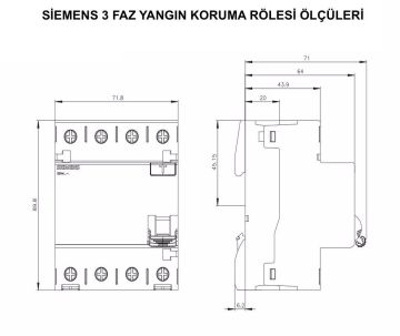 Siemens 3x40A 300mA Yangın Koruma Rölesi 5SV5644-6
