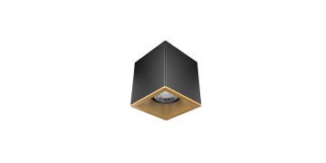 Goya 8 Watt 11x9 Kare Kasa Samsung Ledli Spot Armatür GY 1861-8 4000K (Natural Işık) - Siyah - Gold - Dimsiz
