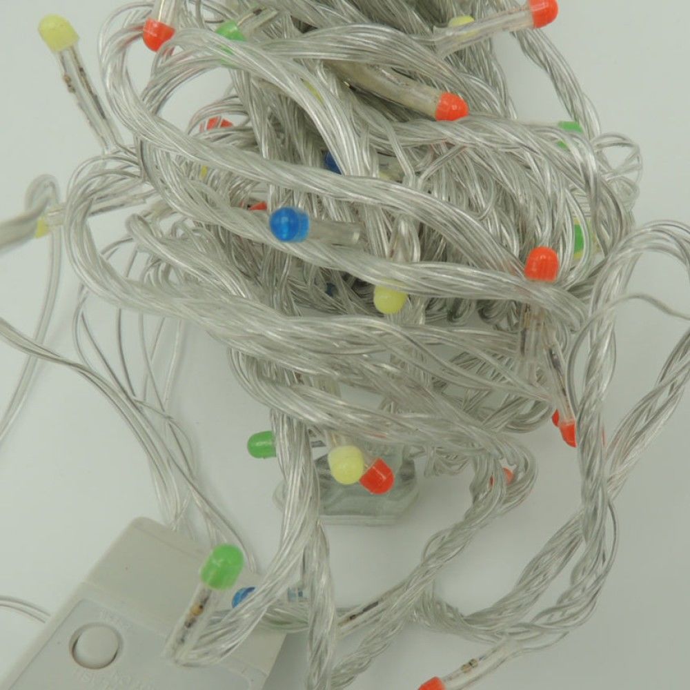 Animasyonlu Yılbaşı Ağacı Süsü 10 Metre 100 Led Yılbaşı Süsü Şeffaf Kablo Fiş Tipi SNC-220