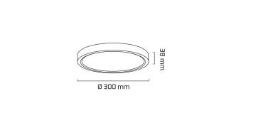 Goya 24 Watt Sıva Üstü Yuvarlak Led Panel Armatür GY 1883-24 3000  K (Gün Işığı) - Siyah Kasa