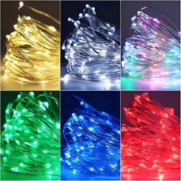 Pilli Yılbaşı Ağacı Süsü Renkli Telli Yılbaşı Süsü SNC-304