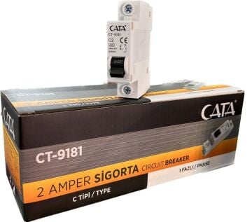 Cata Toptan 1x2A 4.5kA C Tipi Otomatik Sigorta 120'li Paket ct-9181