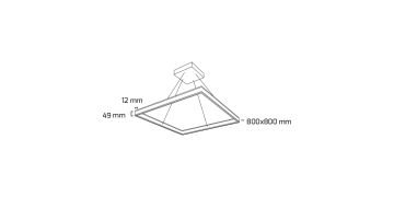 Goya 78 Watt Samsung Ledli Dekoratif Sarkıt Kare Linear Aydınlatma 80CM GY 8213-80