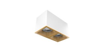 Goya 2x8 Watt 18x9 Kare Kasa Samsung Ledli Spot Armatür GY 1862-8 2700K (Sarı Işık) - Beyaz - Gold - Dimli