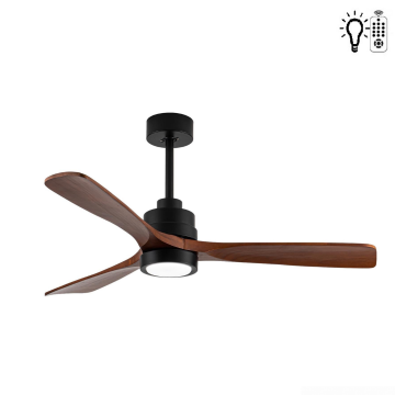 Kaşkar Taflan F52203 35W Işıklı Kahverengi Ahşap 3 Kanatlı Uzaktan Kumandalı Tavan Tipi Vantilatörü