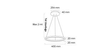 Goya 20 Watt Samsung Ledli Dekoratif Sarkıt Yuvarlak Linear Aydınlatma 40CM GY 8220-40