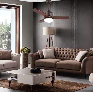 Kaşkar Taflan F42206 35W Işıklı Kahverengi Gövde Ahşap 3 Kanatlı Uzaktan Kumandalı Tavan Tipi Vantilatörü