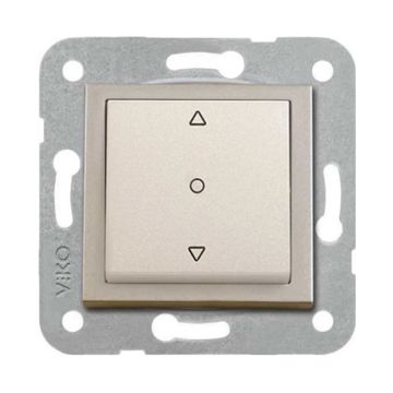 Viko Artline Novella Tek Düğmeli Jaluzi Kumanda Anahtarı Mekanizma + Kapak 92605372 Bronz