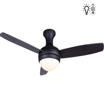 Kaşkar Taflan D48045 60W Işıklı Siyah Gövde Ahşap 3 Kanatlı Uzaktan Kumandalı Tavan Tipi Vantilatörü