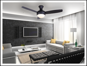 Kaşkar Taflan D48045 60W Işıklı Siyah Gövde Ahşap 3 Kanatlı Uzaktan Kumandalı Tavan Tipi Vantilatörü