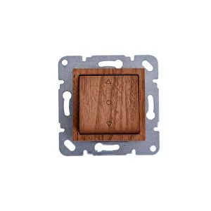 Viko Artline Novella Tek Düğmeli Jaluzi Kumanda Anahtarı Mekanizma + Kapak 92605372 Ceviz