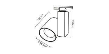 Goya 36 Watt Samsung Ledli Ray Spot Mağaza Aydınlatma Armatürü GY 3618 2700K (Sarı Işık) - Siyah - Dimli