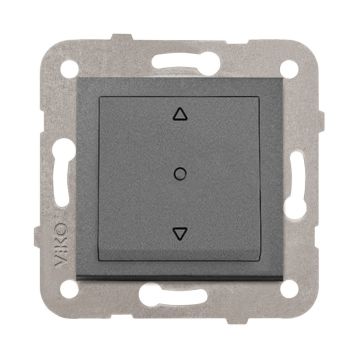 Viko Artline Novella Tek Düğmeli Jaluzi Kumanda Anahtarı Mekanizma + Kapak 92605372 Füme