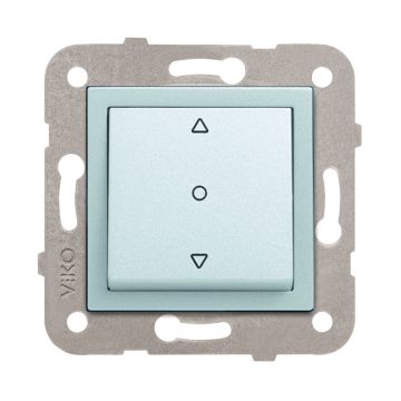 Viko Artline Novella Tek Düğmeli Jaluzi Kumanda Anahtarı Mekanizma + Kapak 92605372 Gümüş