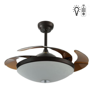 Kaşkar Taflan F42215 70W Işıklı Kahverengi Gövde Pleksi 4 Kanatlı Uzaktan Kumandalı Tavan Tipi Vantilatörü