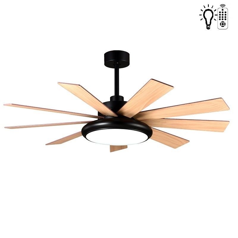 Kaşkar Taflan F60100 35W Işıklı Mat Siyah Gövde Pleksi 9 Playwood Uzaktan Kumandalı Tavan Tipi Vantilatörü