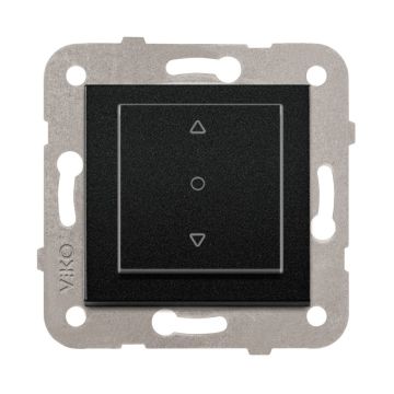 Viko Artline Novella Tek Düğmeli Jaluzi Kumanda Anahtarı Mekanizma + Kapak 92605372 Siyah