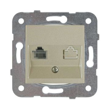 Viko Artline Novella Tekli Data Prizi (RJ45 CAT5E) (Mekanizma + Kapak 92600032 Bronz