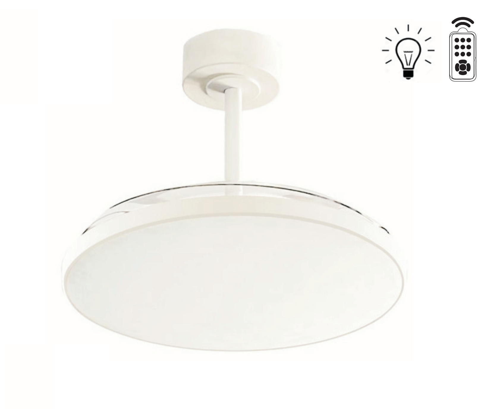 Taflan AYD-10 50W Işıklı Beyaz Gövdeli Uzaktan Kumandalı 3 Kanatlı Lambalı Tavan Vantilatörü