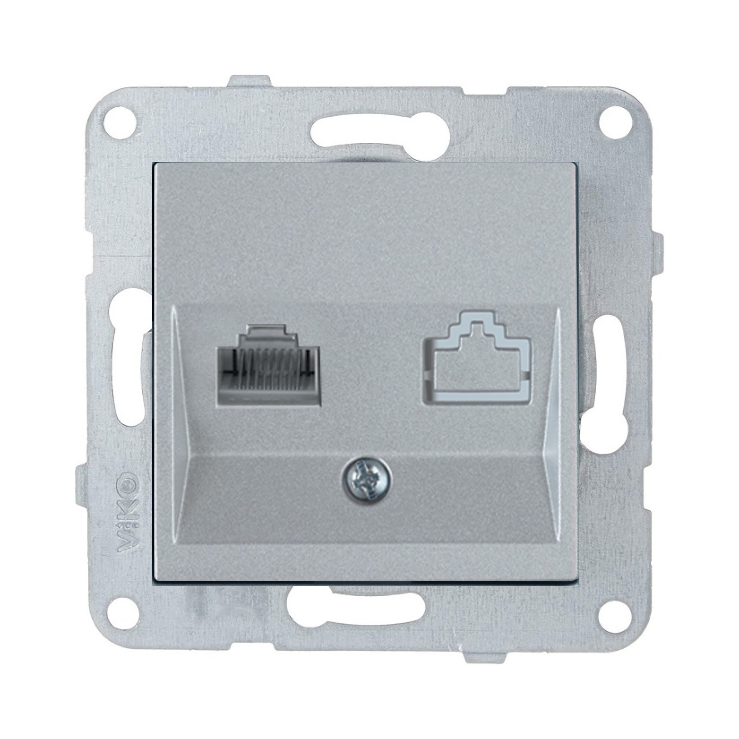 Viko Artline Novella Tekli Data Prizi (RJ45 CAT5E) (Mekanizma + Kapak 92600032 Gümüş