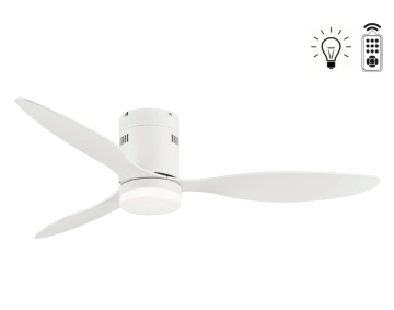 Kaşkar Taflan D52066 35W Işıklı Beyaz Gövde Abs 3 Kanatlı Uzaktan Kumandalı Tavan Tipi Vantilatörü