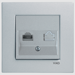Viko Artline Novella Tekli Data Prizi (RJ45 CAT5E) (Mekanizma + Kapak 92600032 Metalik Beyaz
