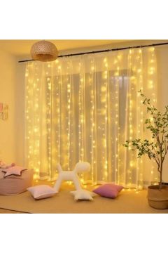 Pilli Animasyonlu Işıklı Perde Yılbaşı Süsü 2x2 Metre 200 Ledli SNC-312-1