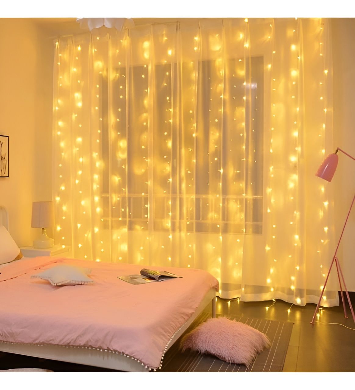 Pilli Animasyonlu Işıklı Perde Yılbaşı Süsü 2x2 Metre 200 Ledli SNC-312-1