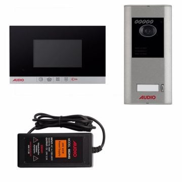 Audio 4.3'' Siyah Mekanik Butonlu Görüntülü Villa Set