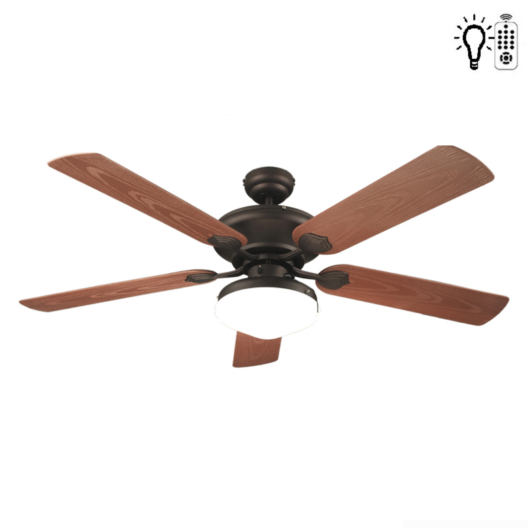 Kaşkar Taflan D52052 35W Işıklı Dış Mekan Plexi 5 Kanatlı Uzaktan Kumandalı Tavan Tipi Vantilatörü