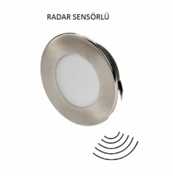 Noas 1,5W Sensörlü Koridor Aydınlatma Armatürü Satin Kasa Beyaz Işık YL69-1412-B