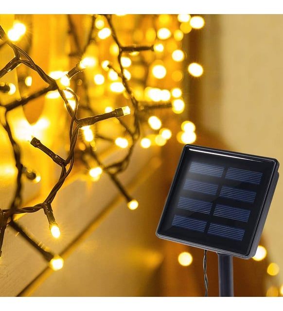 Solar Animasyonlu Işıklı Yılbaşı Ağacı Süsü 10 Metre 100 Ledli Solar Ağaç Süsü SNC-314 3200K (Gün Işığı)