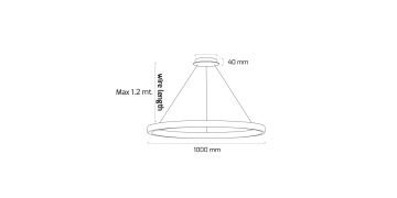 Goya 50 Watt Samsung Ledli Dekoratif Sarkıt Yuvarlak Linear Aydınlatma 100CM GY 8220-100