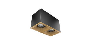 Goya 2x8 Watt 18x9 Kare Kasa Samsung Ledli Spot Armatür GY 1862-8 4000K (Natural Işık) - Siyah - Gold - Dimsiz