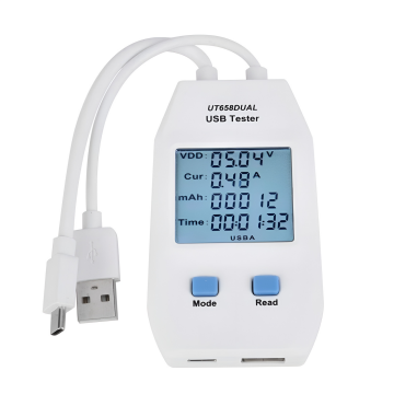 Unit Ut658Dual Çift Çıkışlı Usb Akım Gerilim Test Cihazı