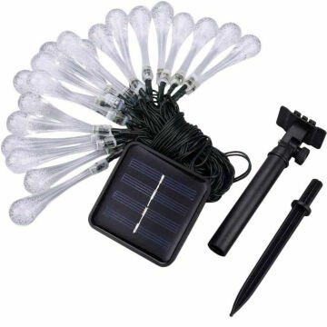 Solar Animasyonlu Buz Damla Yılbaşı Ağacı Süsü 5 Metre 30 Buz Damla Ledli Solar Ağaç Süsü SNC-315