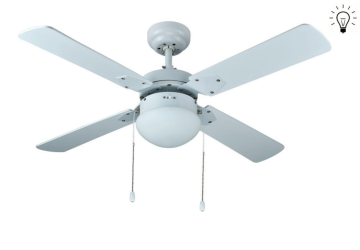 Kaşkar Taflan L42015 50W Işıklı Metal Gövde Ahşap 4 Kanatlı Tavan Tipi Vantilatörü
