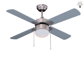 Kaşkar Taflan L42015 50W Işıklı Metal Gövde Ahşap 4 Kanatlı Tavan Tipi Vantilatörü