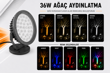 Led Ağaç Bahçe ve Peyzaj Aydınlatma Armatürü 36 Watt