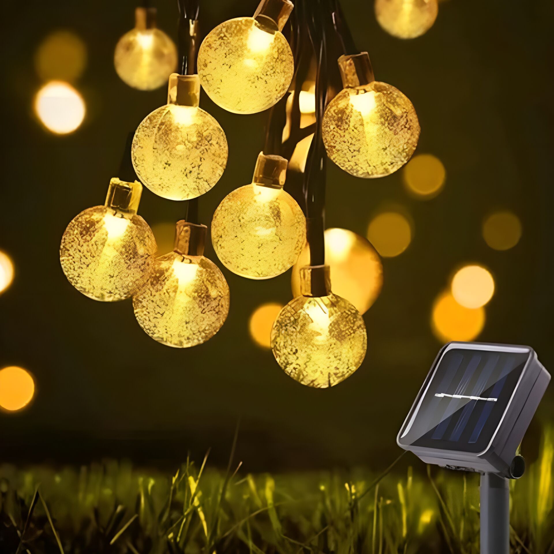 Solar Animasyonlu Top Led Yılbaşı Süsü Ledli 5 Metre 50 Top Led Ağaç Süsü SNC-318
