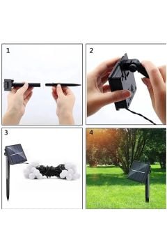 Solar Animasyonlu Opal Top Led Yılbaşı Süsü Ledli 3 Metre 10 Top Led Ağaç Süsü SNC-319