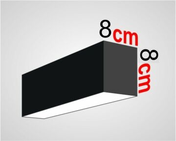 Samsung Ledli Sıva Üstü Oval Led Lineer Armatür 8x8 Cm Profil 120 Cm Linear Aydınlatma 4000K (Natural Işık) - Askısız - Antrasit
