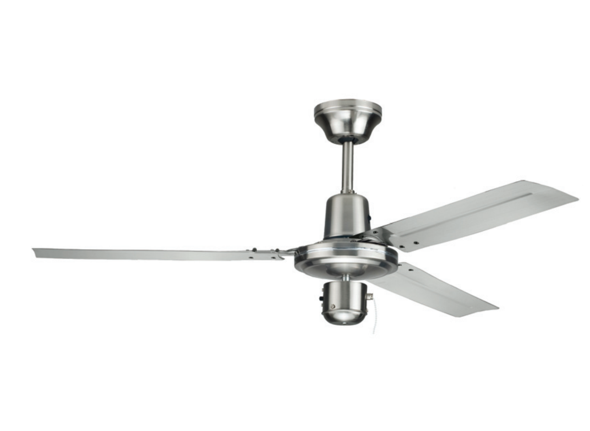 Kaşkar Taflan K48005 60W Metal Saten Nikel Gövde Paslanmaz 3 Kanatlı Tavan Tipi Vantilatörü